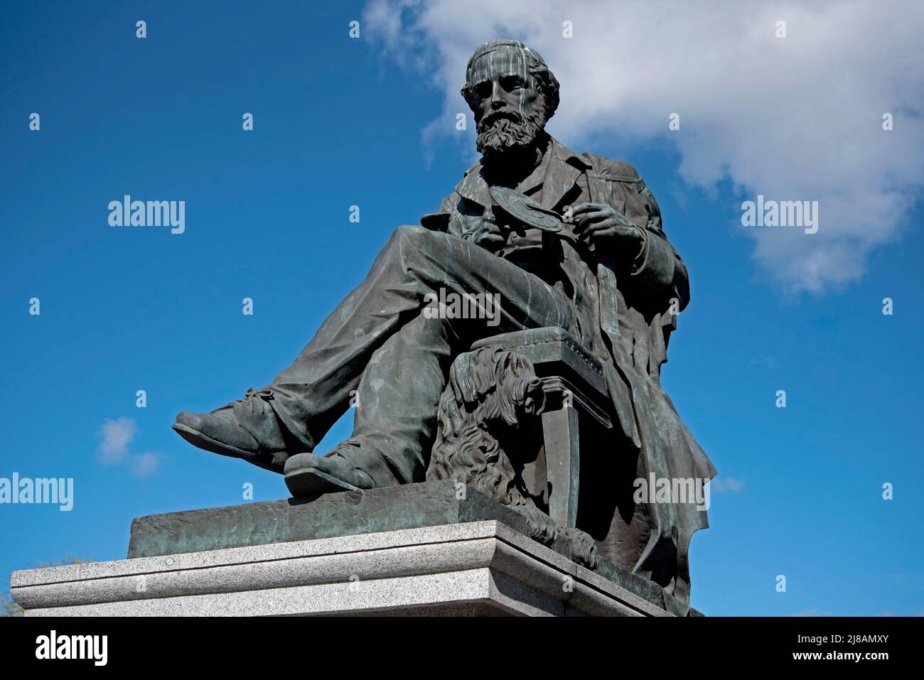 Statue von James Clerk Maxwell (1831-78) von Bildhauer Alexander Stoddart im George Street, Edinburgh. Stockfoto