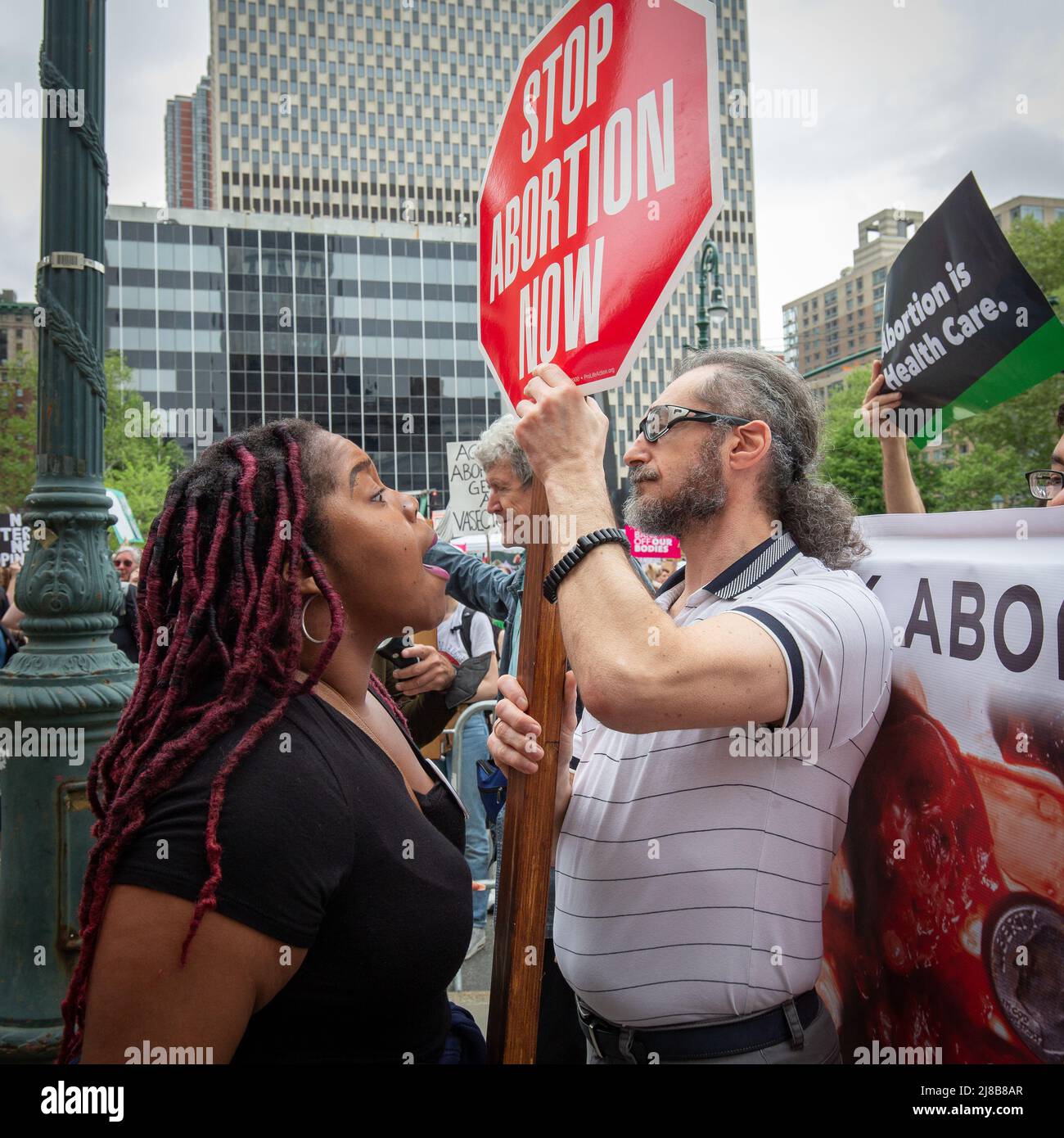 Kundgebung zu Abtreibungsrechten in New York Mai 14. 2022. Mein Körper. Meine Wahl Stockfoto