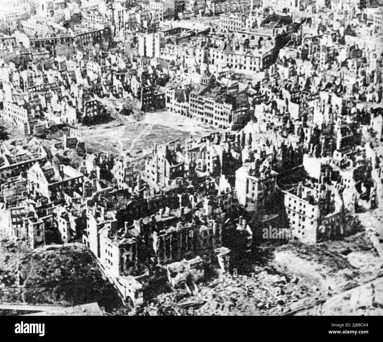Ruinen von Warschau im Jahre 1945 im Zweiten Weltkrieg Stockfoto