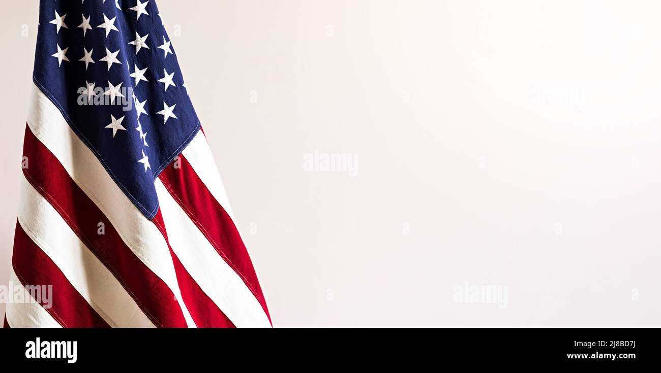 US-Flagge mit Kopierbereich Stockfoto