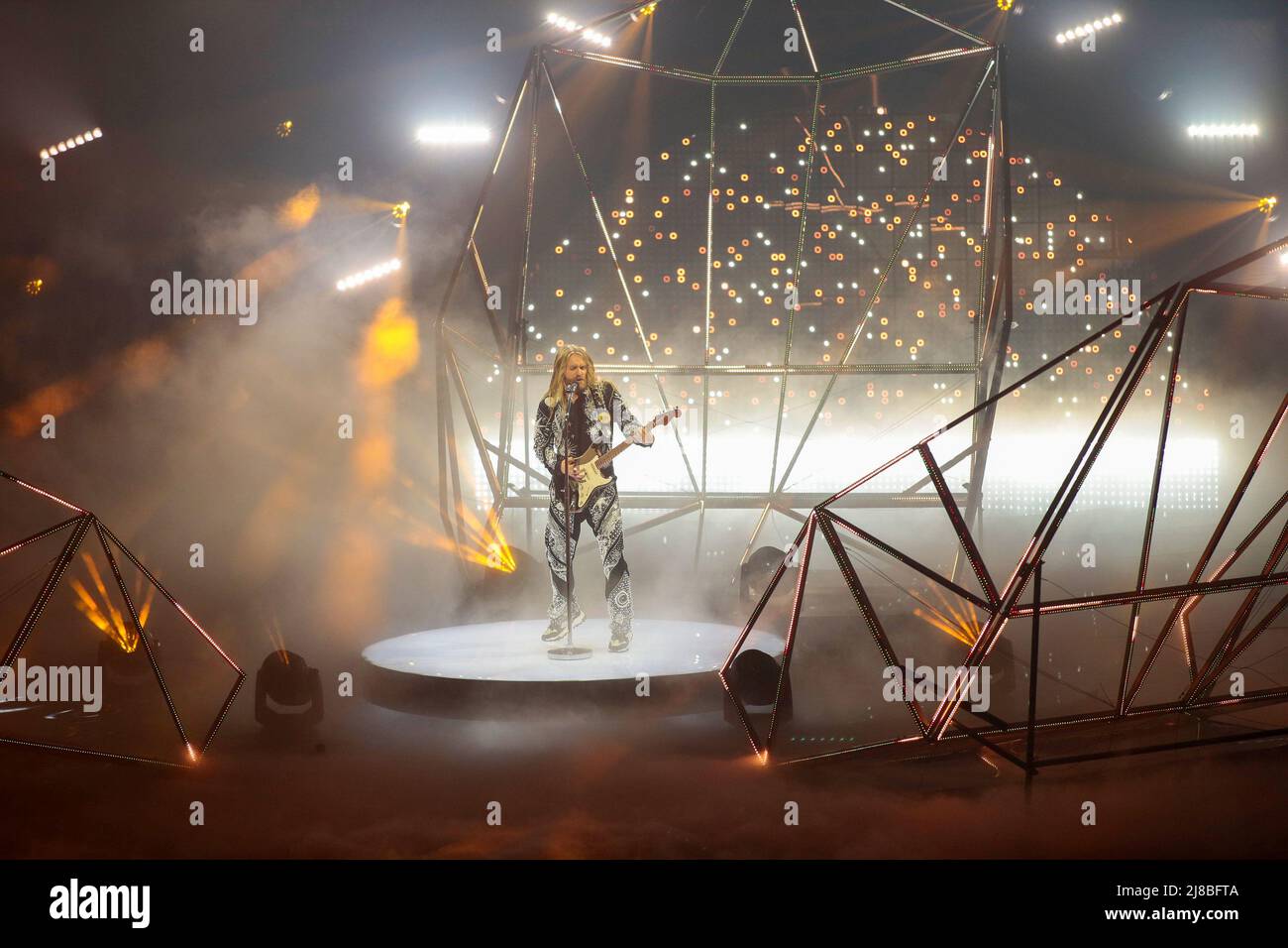 Sam Ryder (Sopace man) Vereinigtes Königreich während des Eurovision Song Contest Grand Finales am 14. Mai 2022 in Pala Olimpico, Turin, Italien. Foto Nderim Kacel Stockfoto