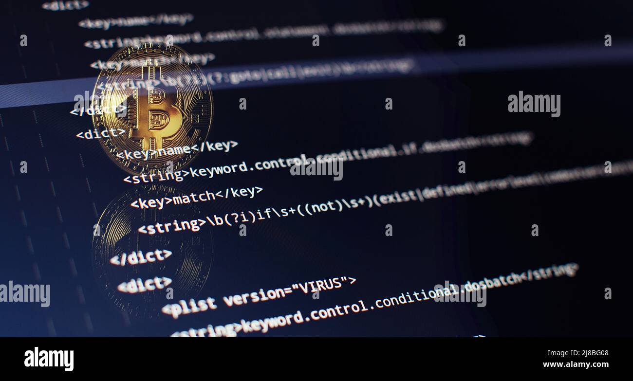 Programmiercode für Softwareentwickler. Abstrakter Computer-Skriptcode. Codetext, der vollständig von mir selbst geschrieben und erstellt wurde. Stockfoto