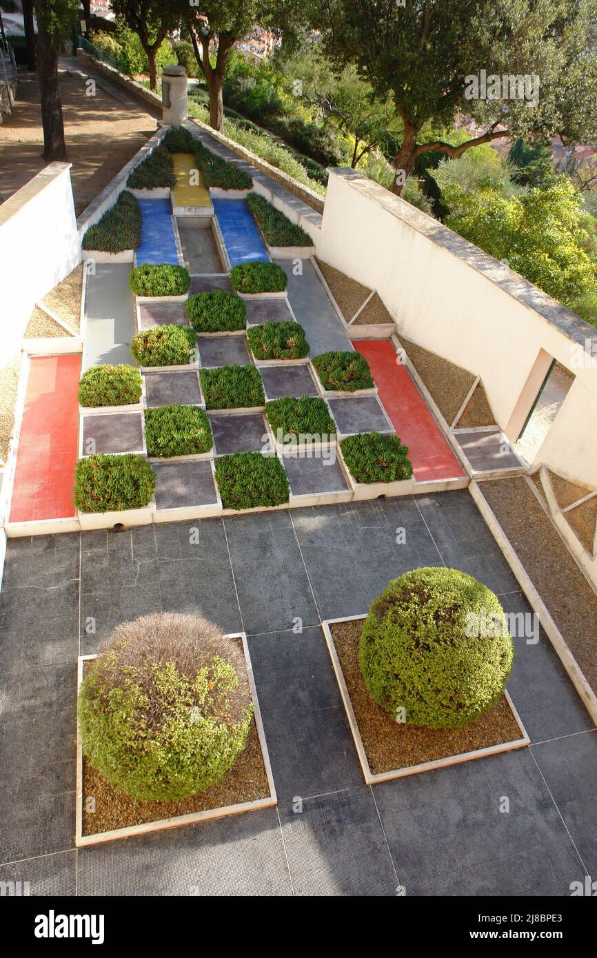 Kubistische Garten der Villa Noailles in Hyères Stockfoto