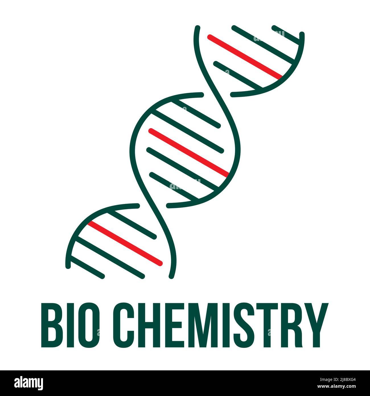 DNA-Helix-Symbol. Biochemie. Symbol für Gesundheit und Gesundheit auf weißem Hintergrund. Editierbare Vektordarstellung. Stock Vektor