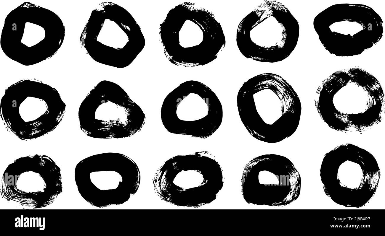 Handgezeichnete alte Grunge Kreise Vektor-Sammlung. Stock Vektor