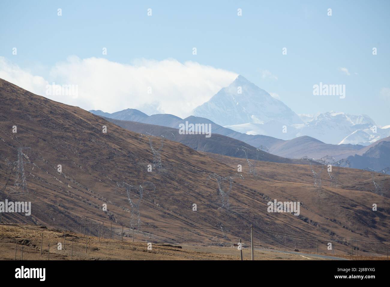 Mount Everest Nordseite von China aus gesehen Stockfoto