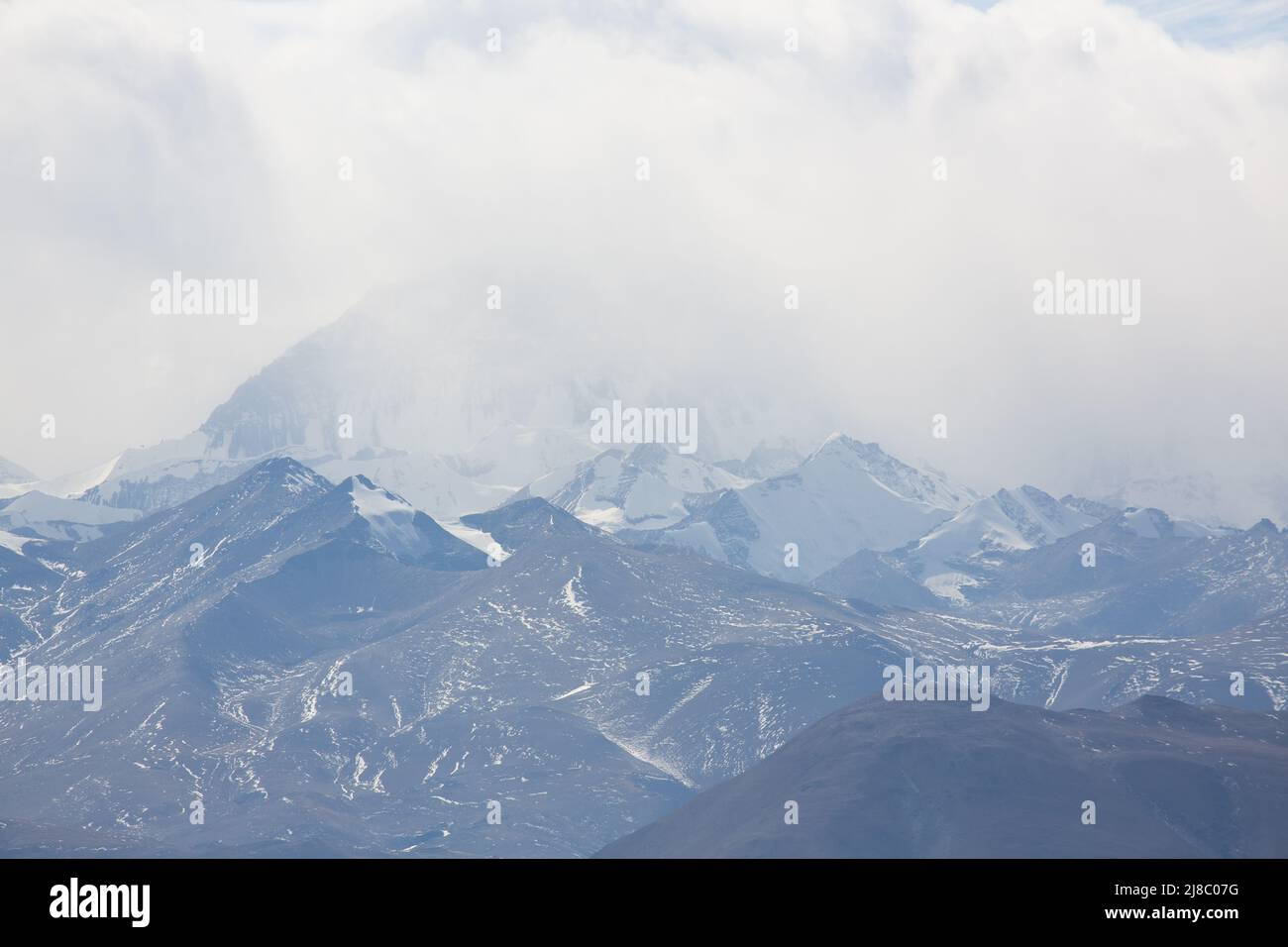 Mount Everest Nordseite von China aus gesehen Stockfoto