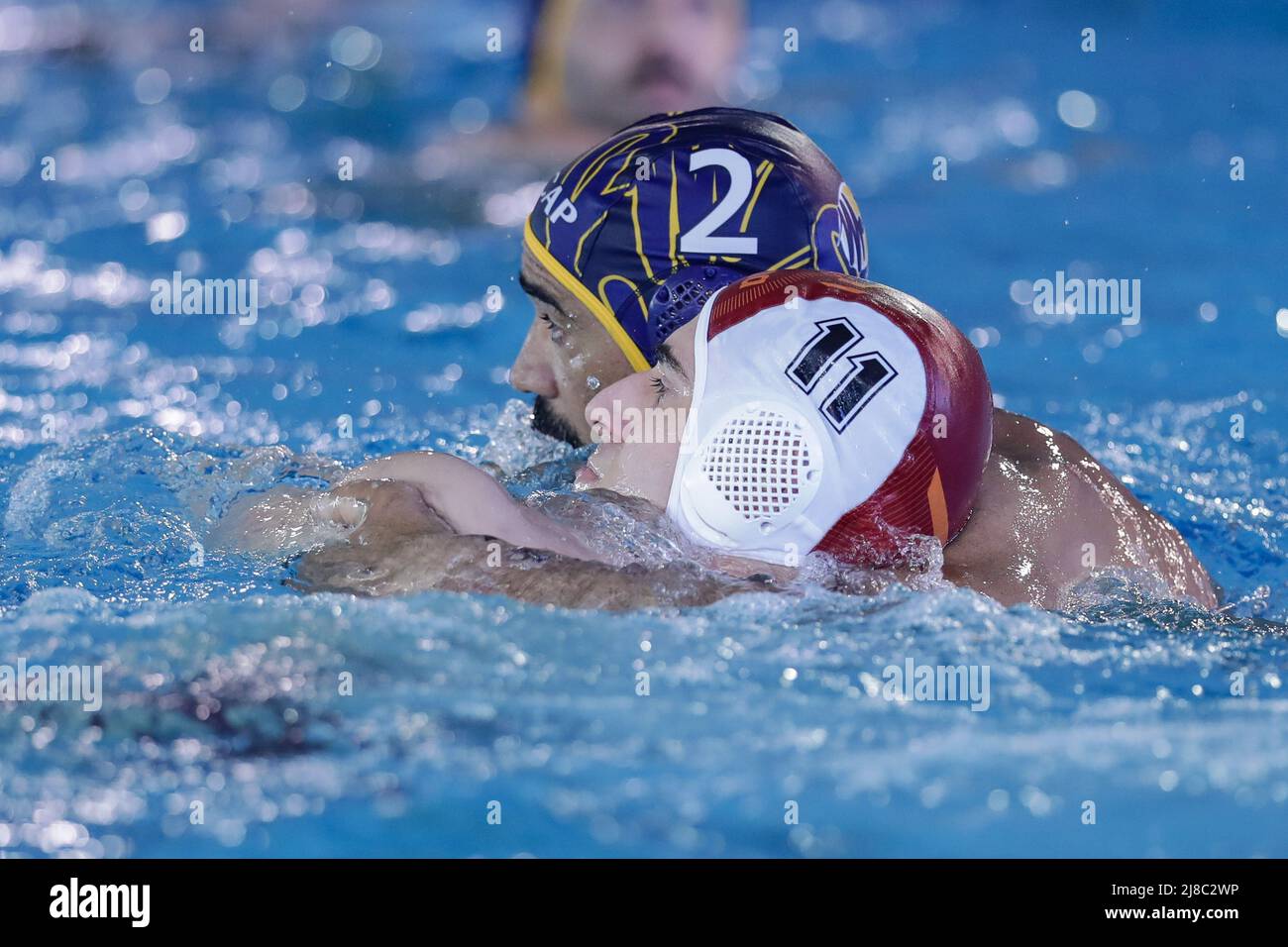 Matteo Spione (Roma Nuoto) während des Play Out - Roma Nuoto gegen WP Milano Metanopoli, Wasserball Italienische Serie A Spiel in Rom, Italien, Mai 14 2022 Stockfoto