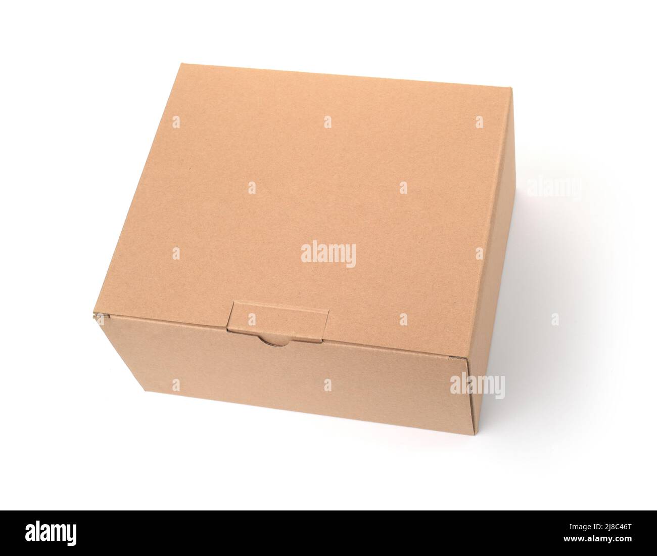 Blank brauner Karton isoliert auf weiß Stockfoto