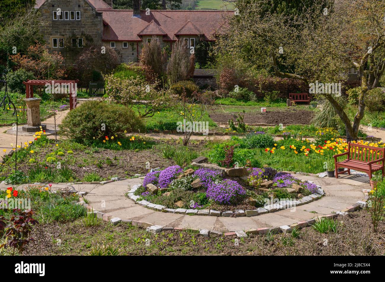 The Walled Garden in Botton Hall in Danby Dale North Yorkshire Stockfoto