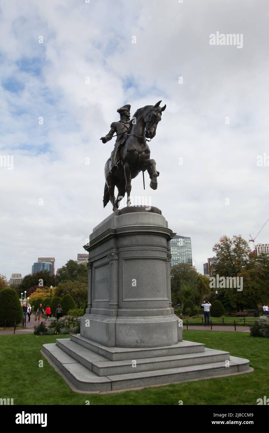 Reiterstatue von George Washington, Nationalpark, Boston USA Stockfoto
