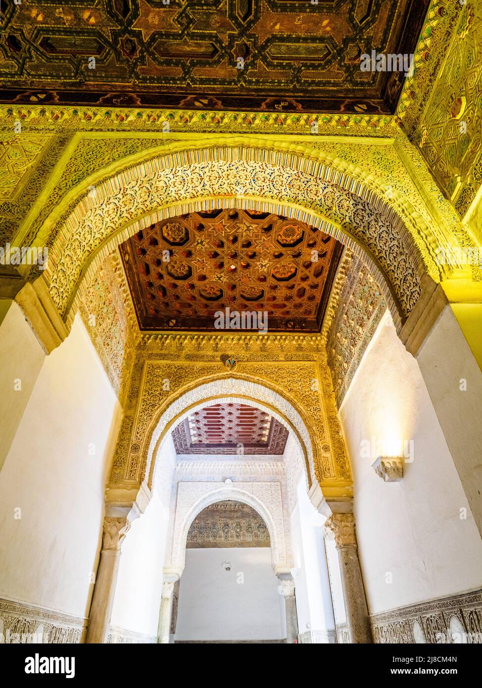 Vestibulo (Eingangshalle) des Palacio del Rey Don Pedro (Palast von König Don Pedro) - Real Alcazar - Sevilla, Spanien Stockfoto