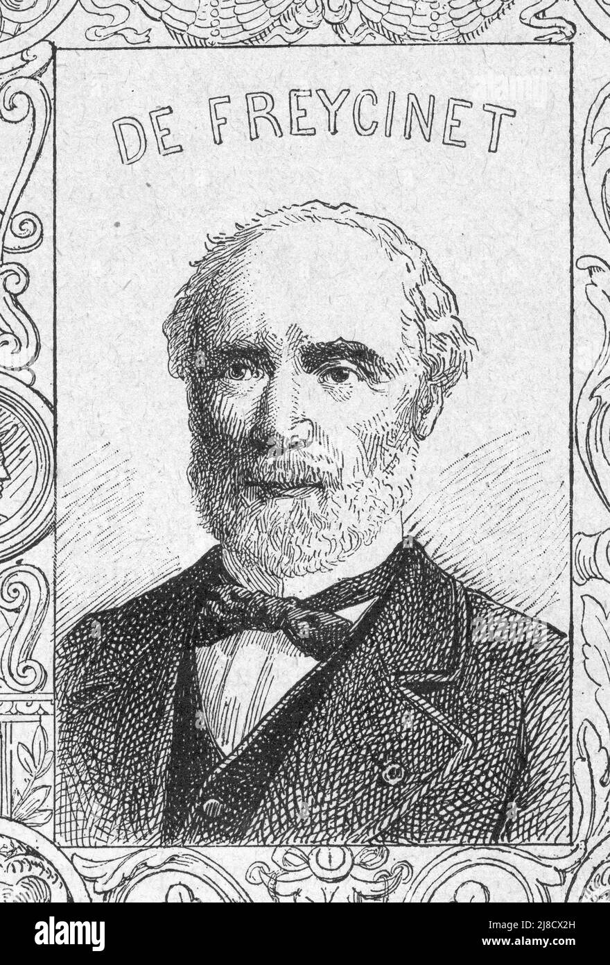 Porträt des französischen Generals Charles de Gravur in