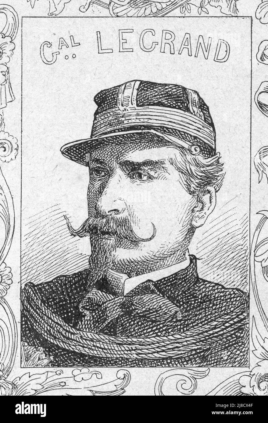 Porträt des französischen Generals Frederic Legrand Gravur in 'Les