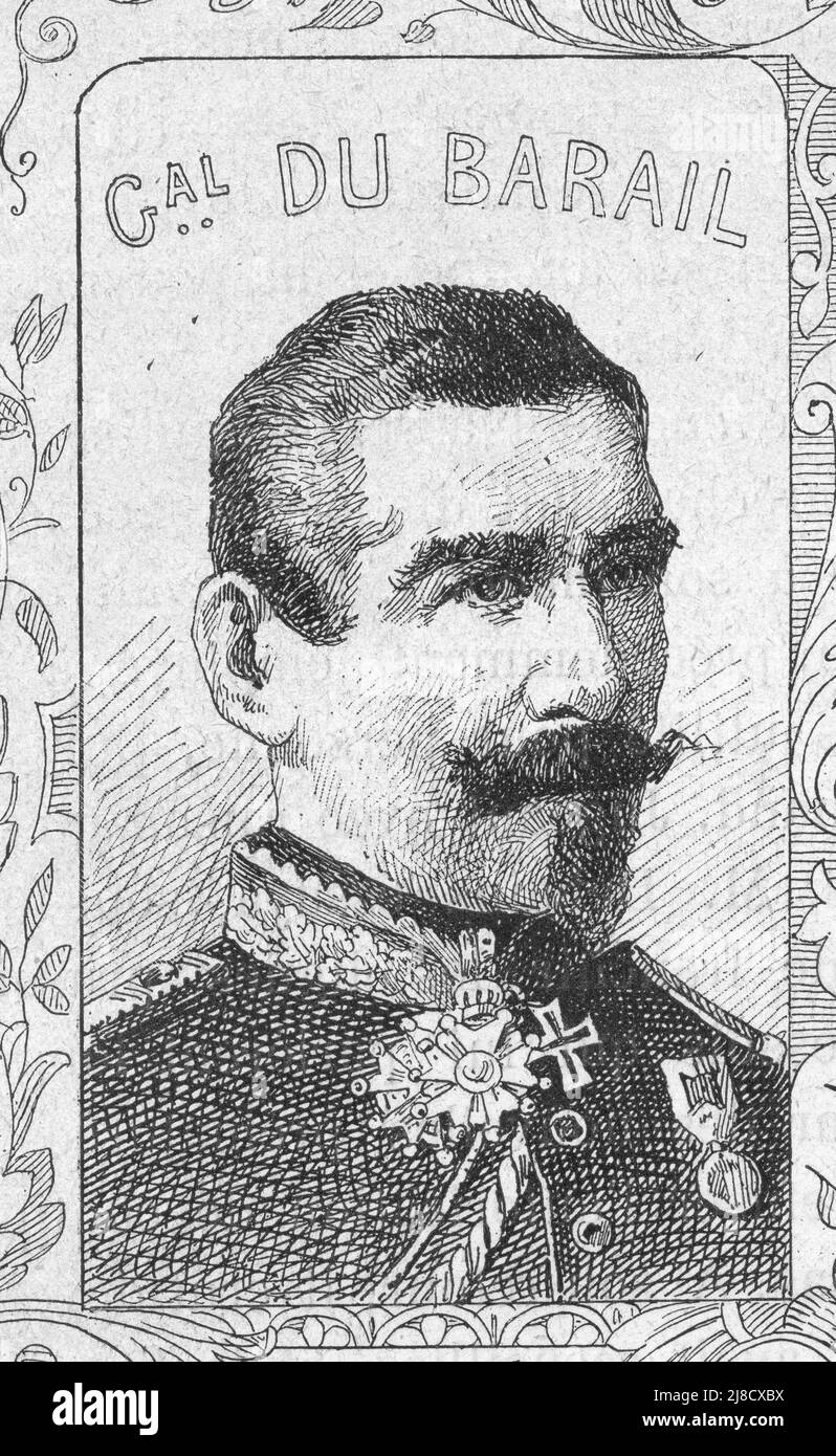 Porträt des französischen Generals Francois Charles du Barail Gravur