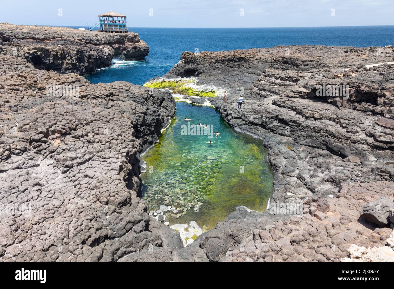 Das Blaue Auge - Buracona Ragona in Sal, Kapverdische Inseln, Kapverdische Inseln, Afrika Stockfoto