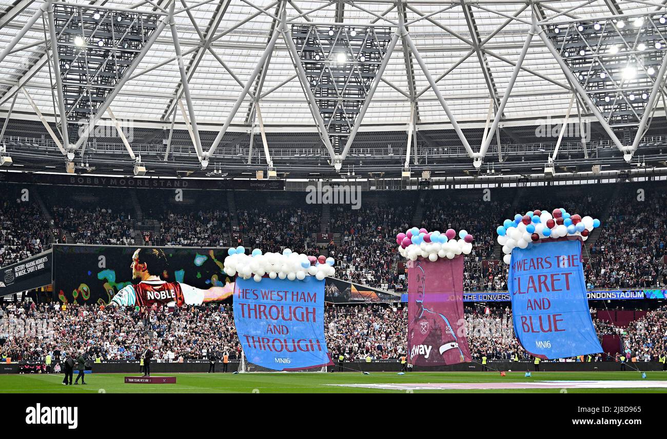 London UK 15. May 2022. During the West Ham vs Manchester City Premier League match at the London Stadium Stratford.Credit: Martin Dalton/Alamy Live News. Dieses Bild ist nur für REDAKTIONELLE ZWECKE bestimmt. Für jede andere Verwendung ist eine Lizenz von The Football DataCo erforderlich. Quelle: MARTIN DALTON/Alamy Live News Stockfoto
