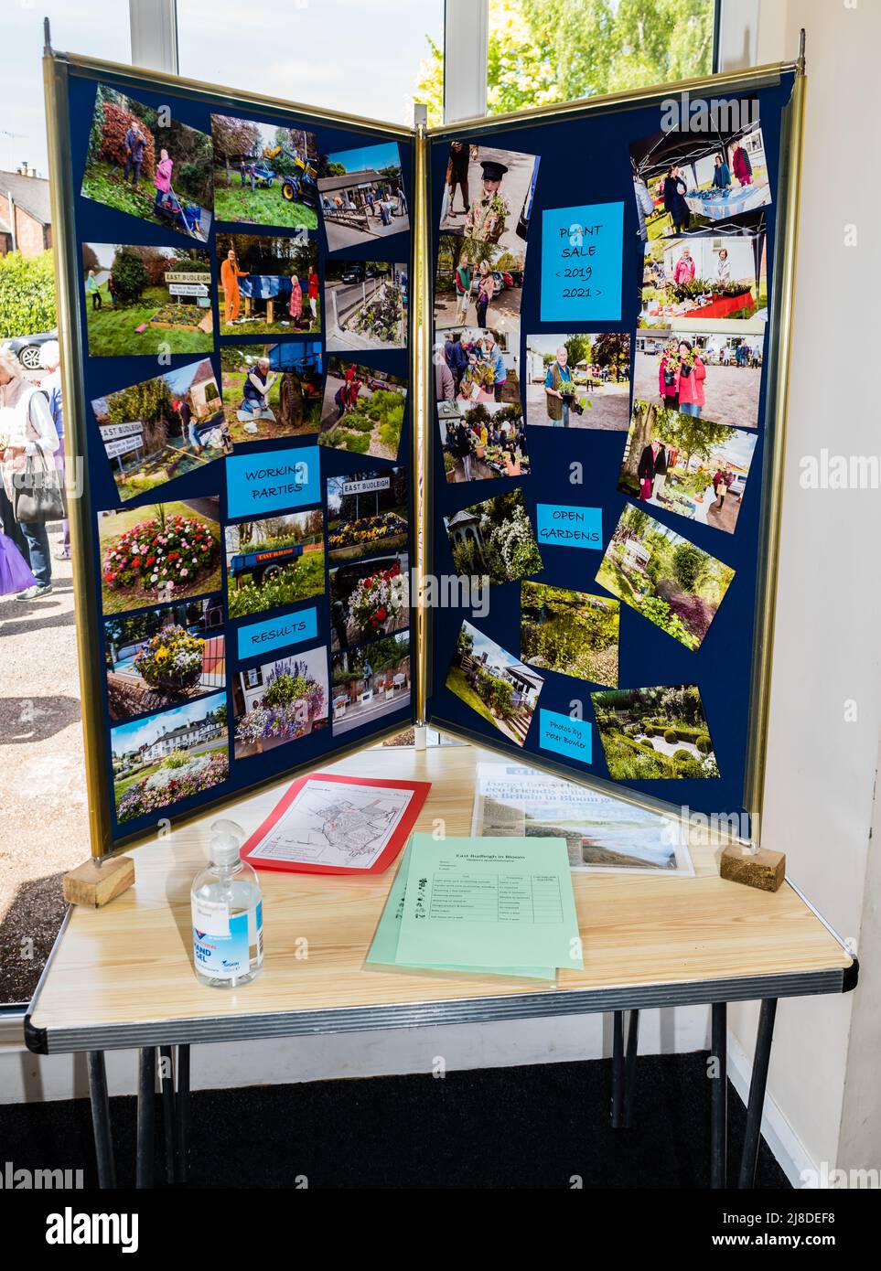 East Budleigh in Bloom Plant Sale Anzeigetafel. Stockfoto