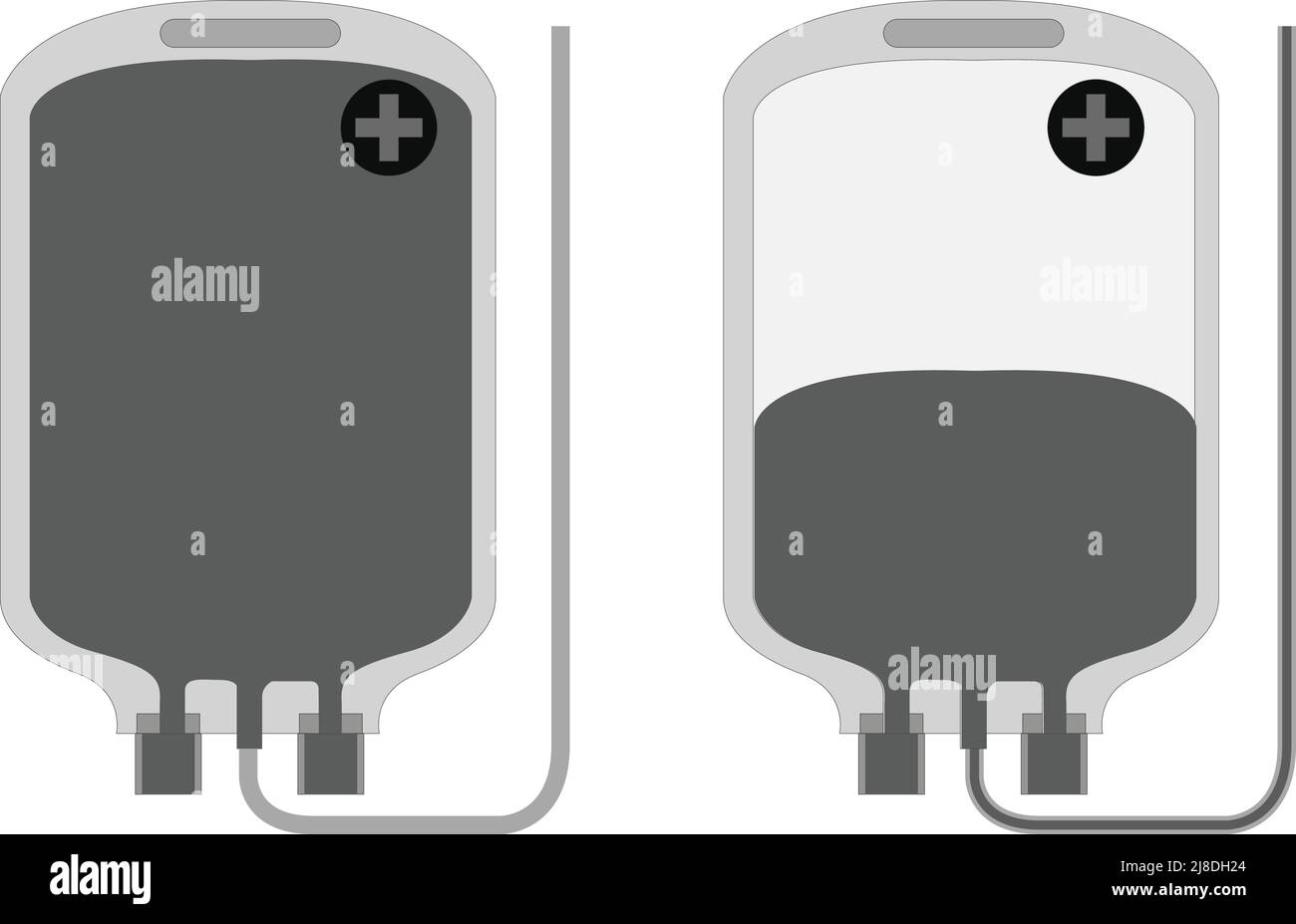 Blutpackensymbol auf Vektorgrafik. Mit weißem Hintergrund Stock Vektor