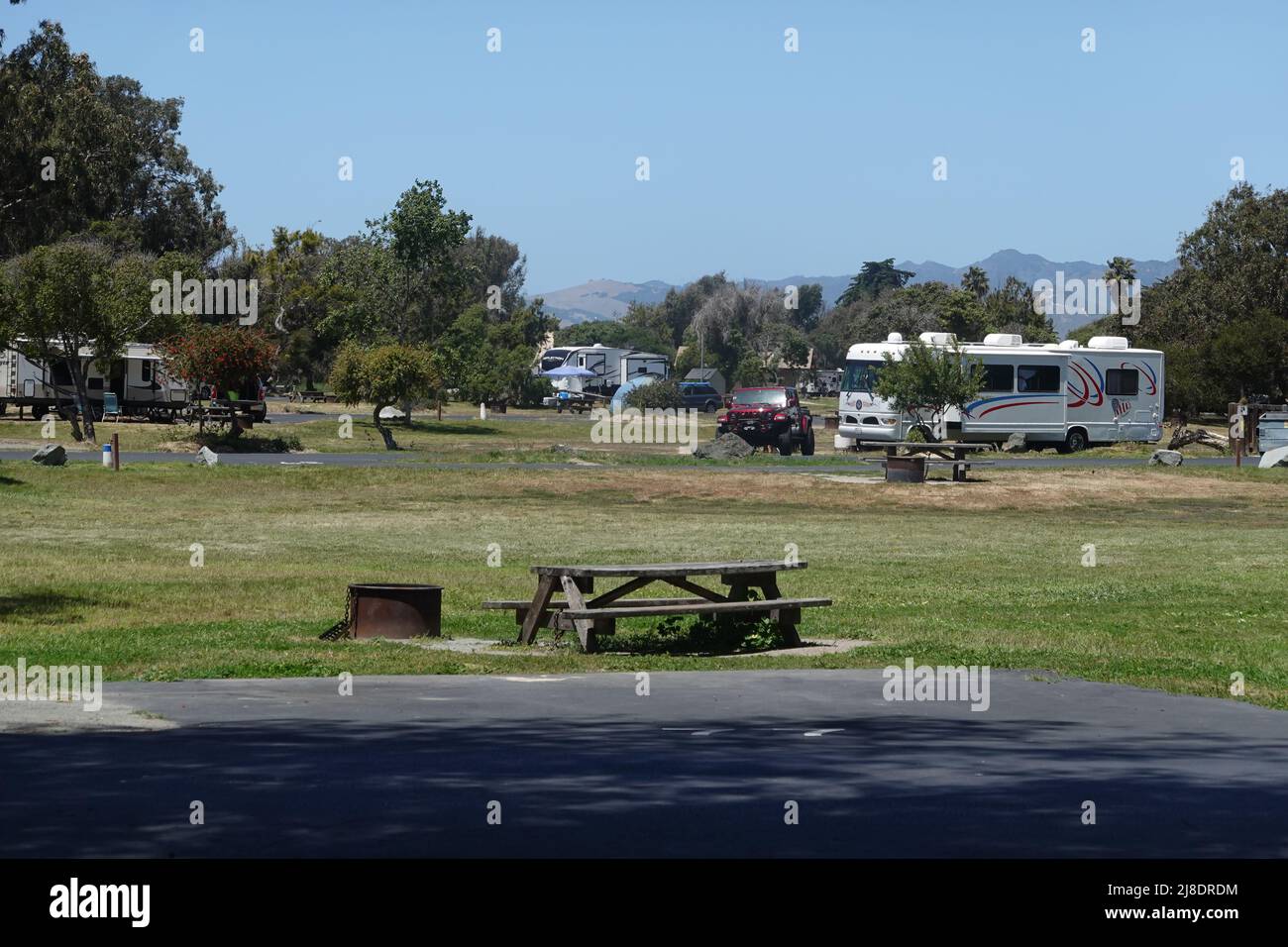 Wohnmobil auf dem North Beach Campground, Pismo Beach, Kalifornien; USA Stockfoto