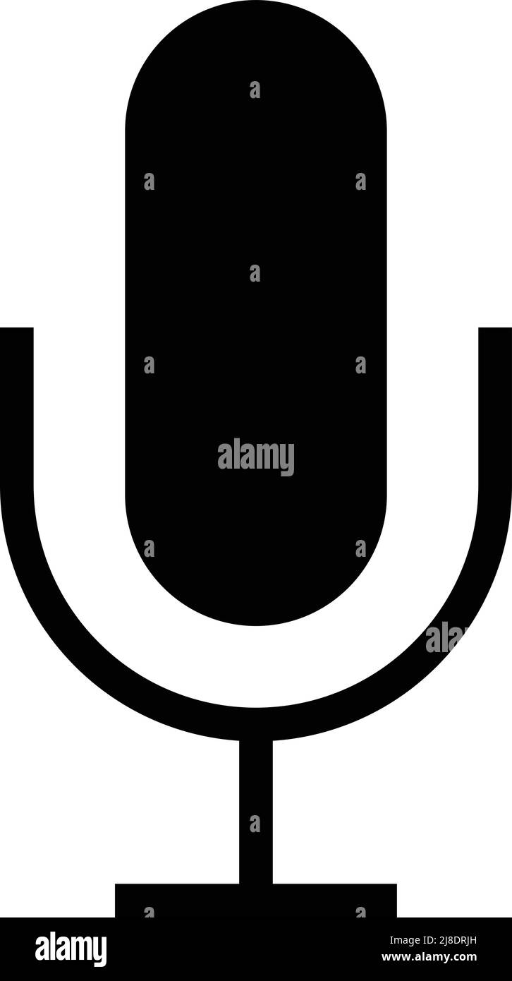 MIC-Symbol. Schwarz-weiße Farbe mit weißem Hintergrund Stock Vektor