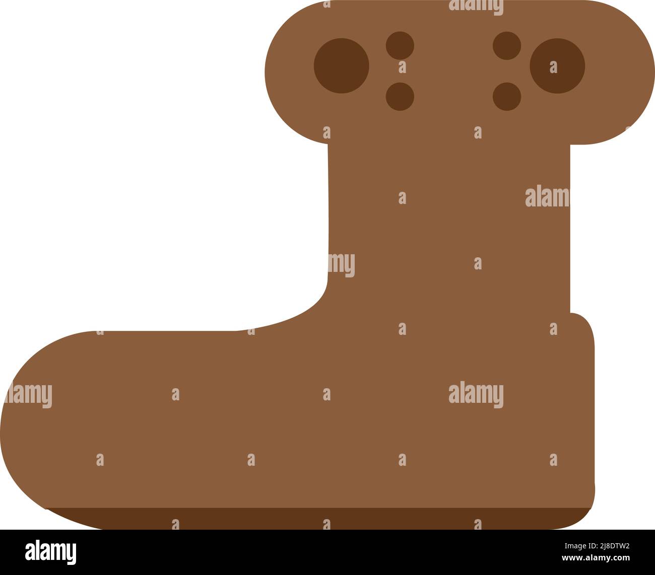 Sicherheitsschuh braun auf weißem Hintergrund Stock Vektor