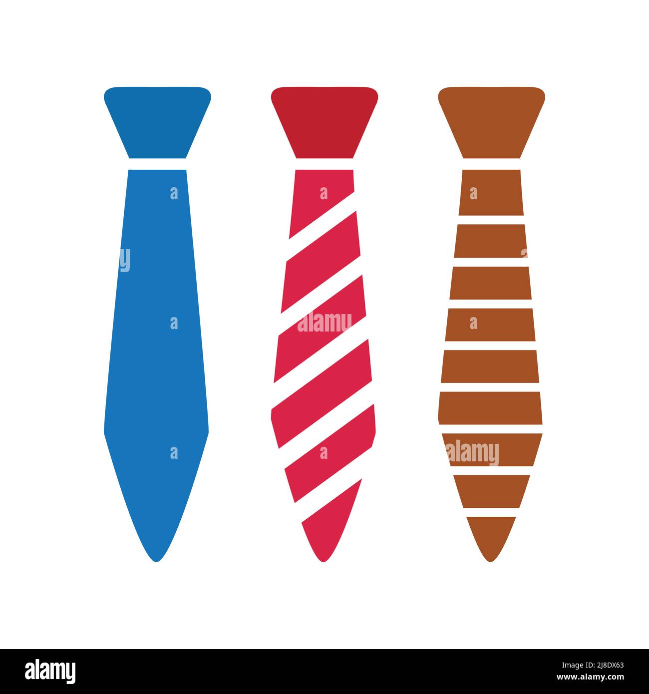 Krawatte Vektor Illustration, blau roten Streifen und braune Farbe Stock Vektor