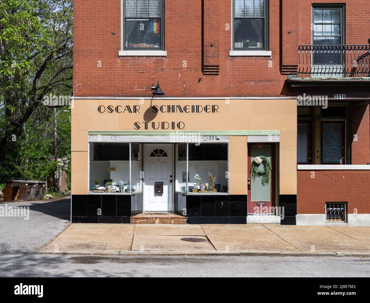 Oscar Schneider Studiogebäude im Benton Park West Stockfoto