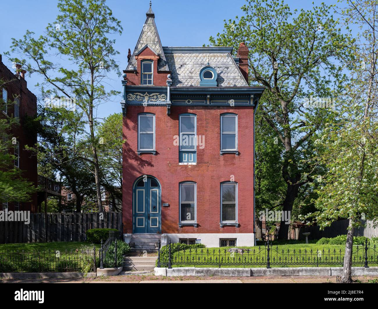 Wohngebäude in der Südstadt St. Louis Stockfoto