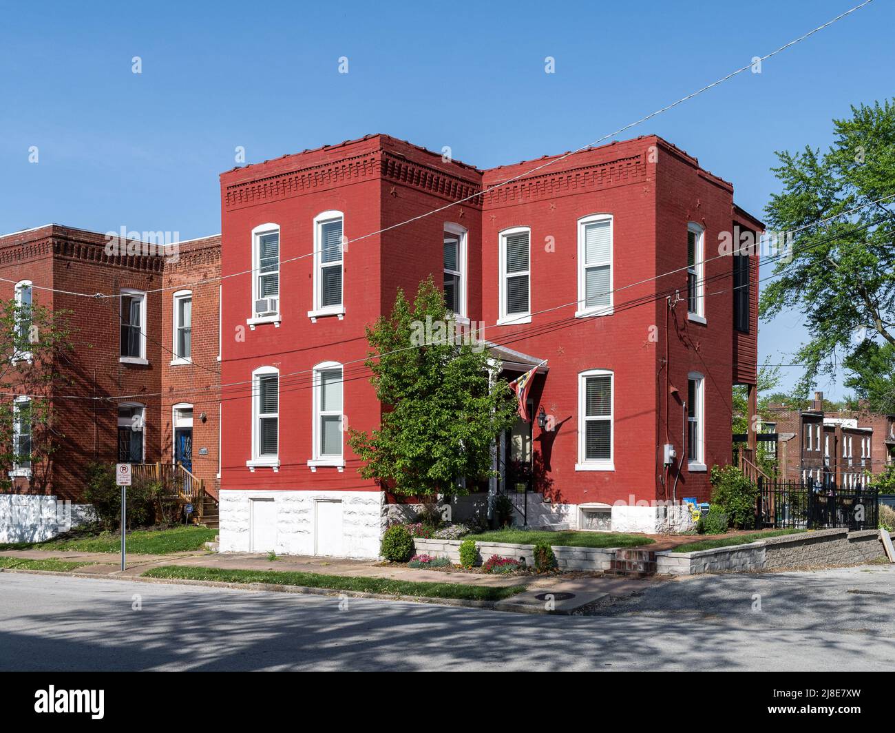 Wohngebäude in der Südstadt St. Louis Stockfoto