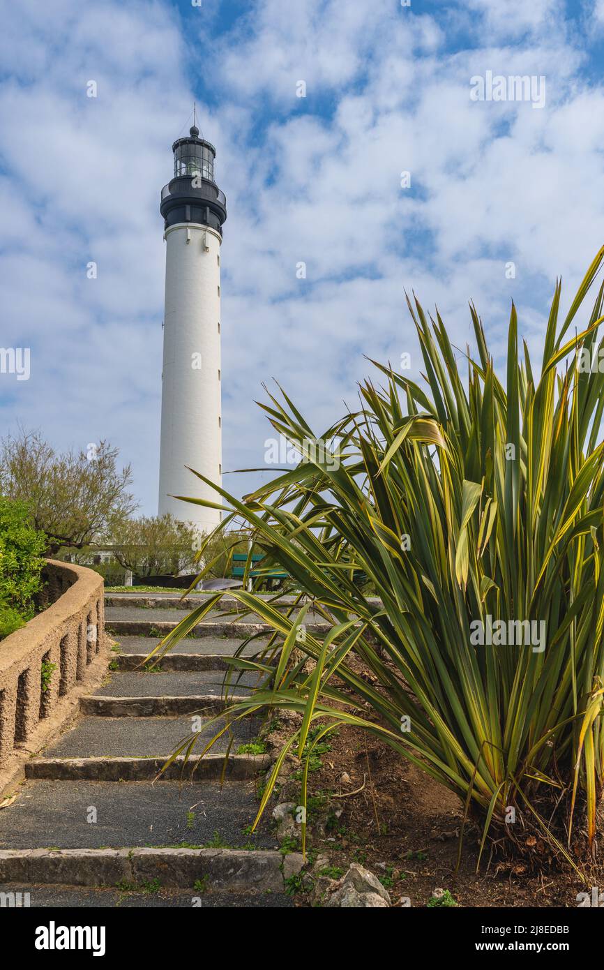 Der Leuchtturm der Stadt Biarritz in Frankreich. Stockfoto