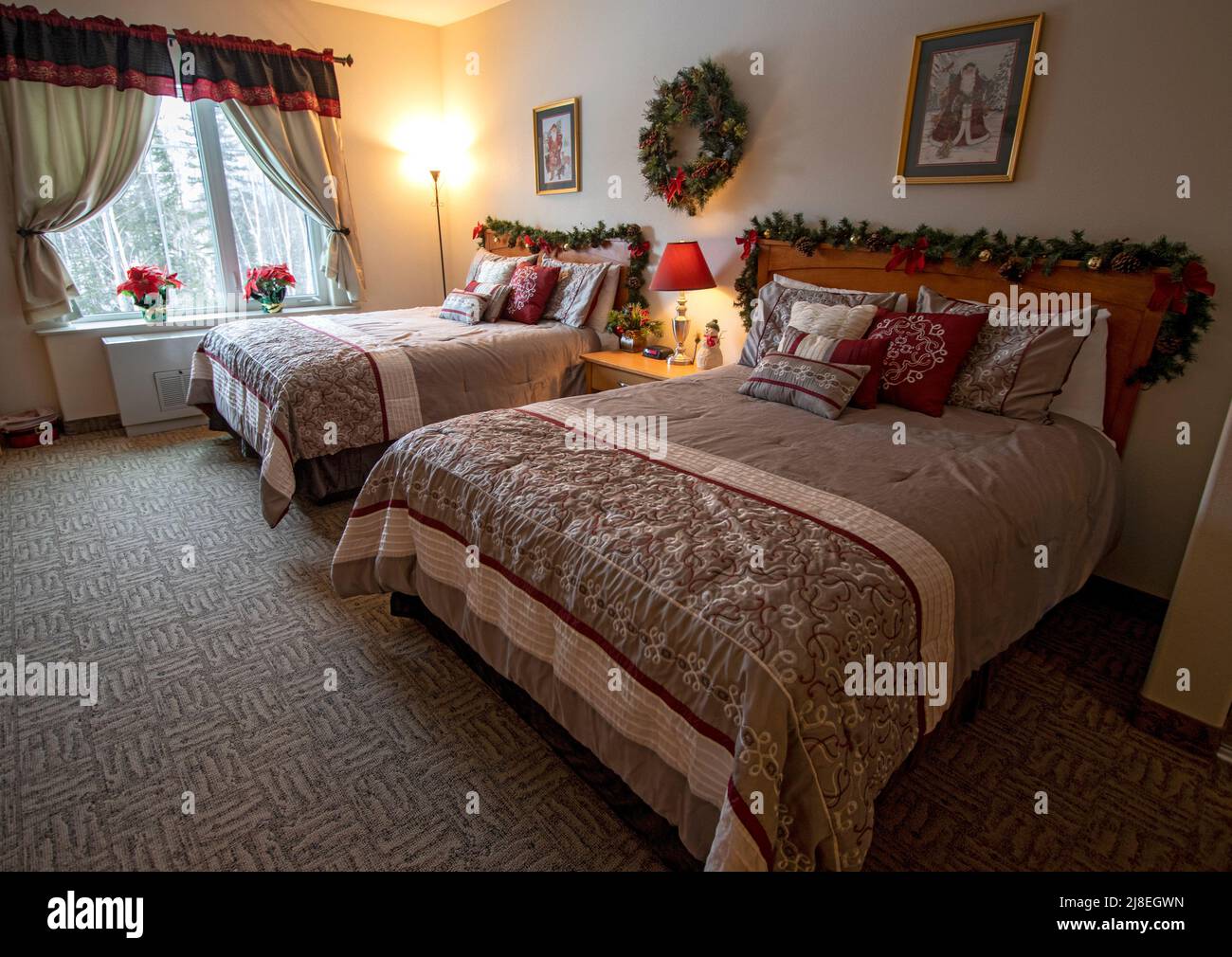 Santa Suite, Zimmer 319, ganzjährig geöffnet, im Hotel North Pole in North Pole, AK in der Nähe von Fairbanks, AK Stockfoto