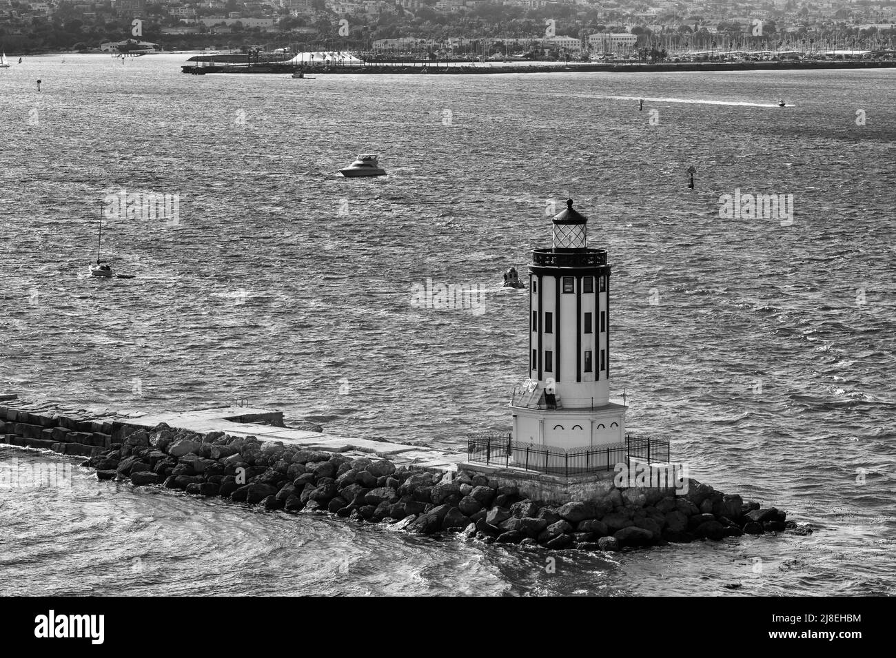 Angeles Gate Lighthouse, Hafen von Los Angeles, San Pedro, Kalifornien, USA Stockfoto