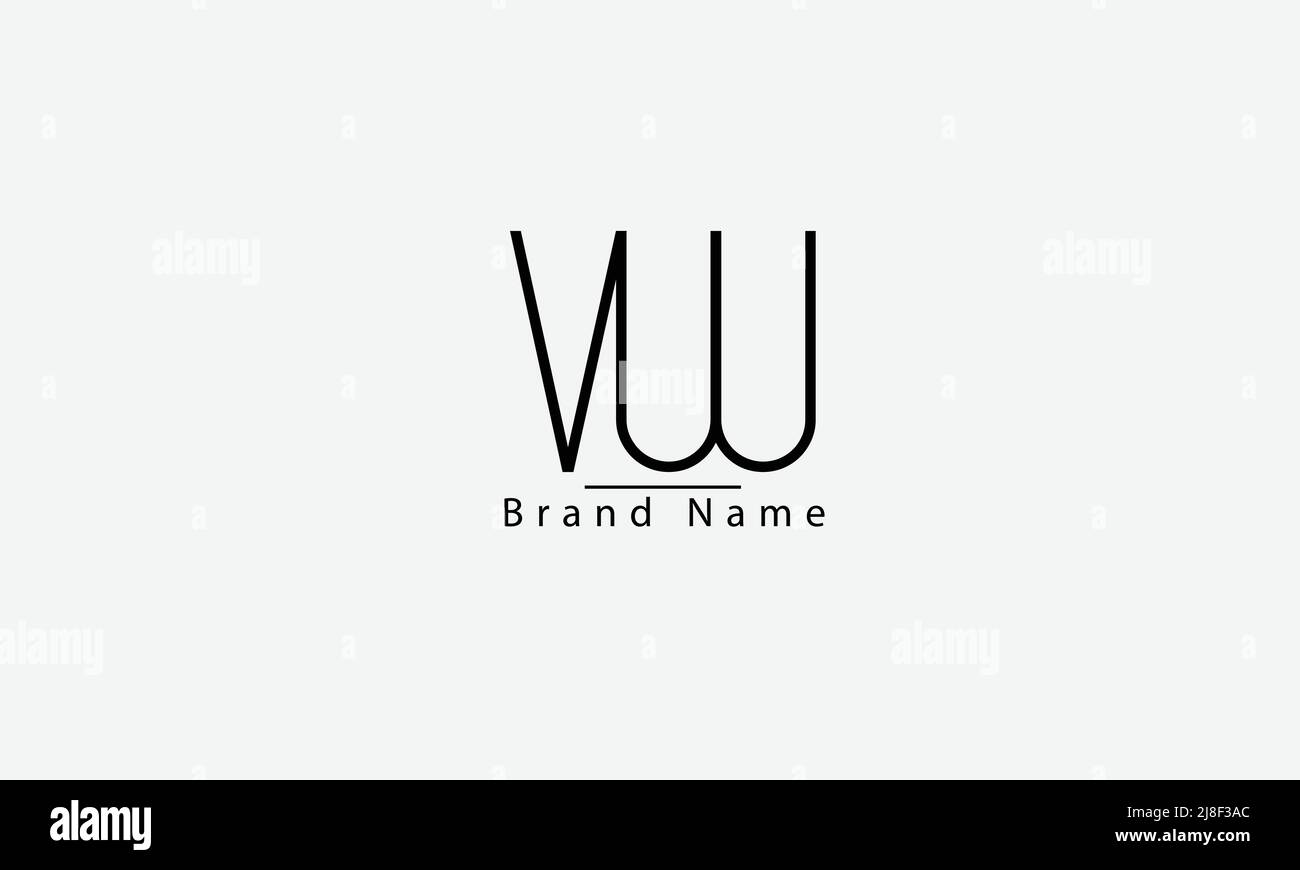 Buchstabenbuchstaben Initialen Monogramm-Logo VW WV V W Stock Vektor