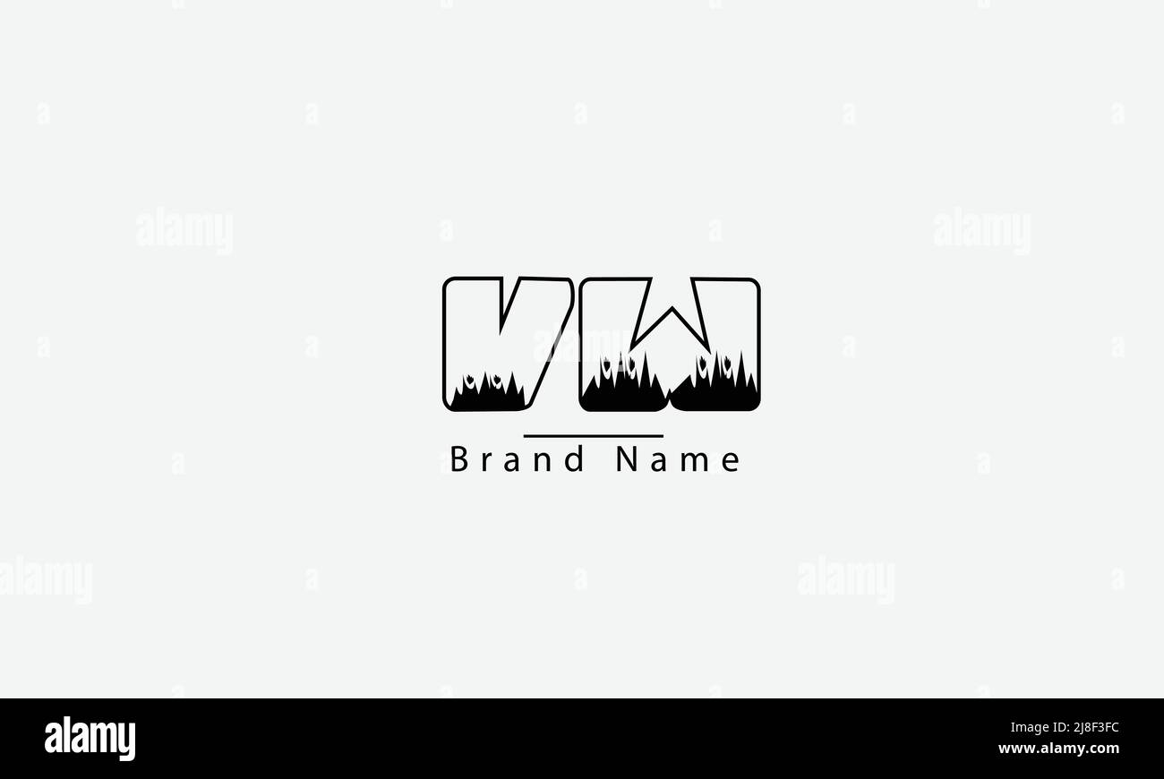 Buchstabenbuchstaben Initialen Monogramm-Logo VW WV V W Stock Vektor