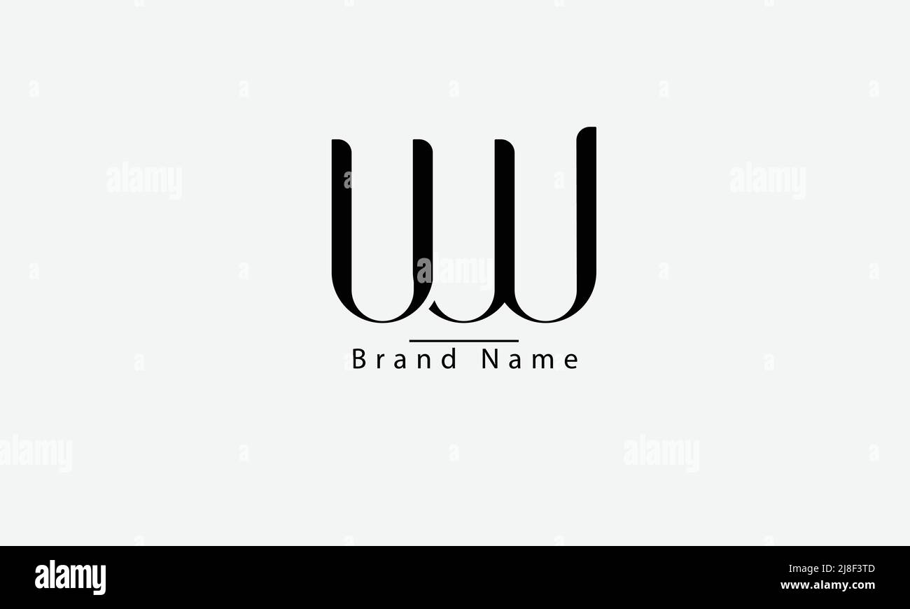 Buchstabenbuchstaben Initialen Monogramm-Logo VW WV V W Stock Vektor