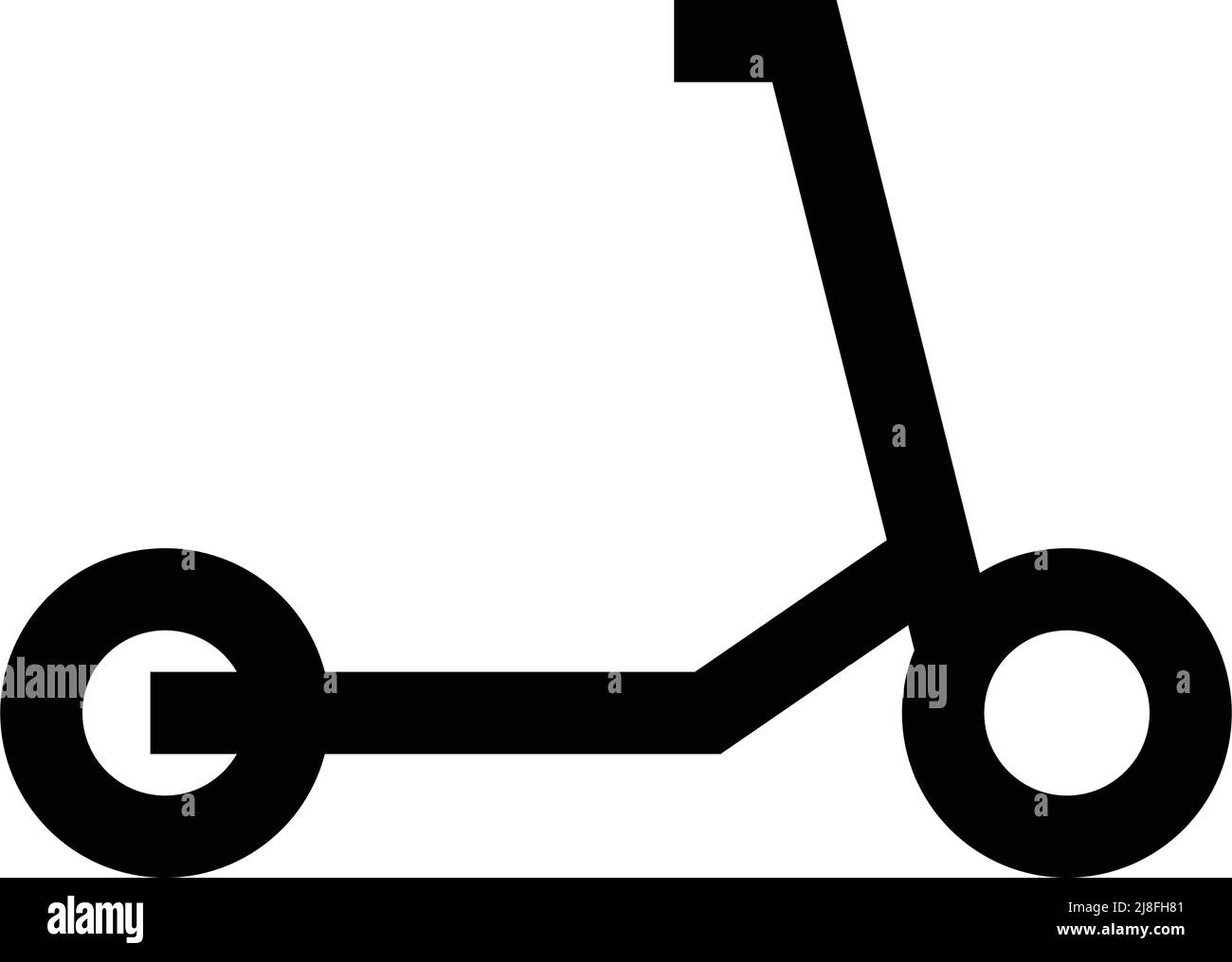 Schwarze Silhouette Symbol eines Rollers. Bearbeitbarer Vektor. Stock Vektor