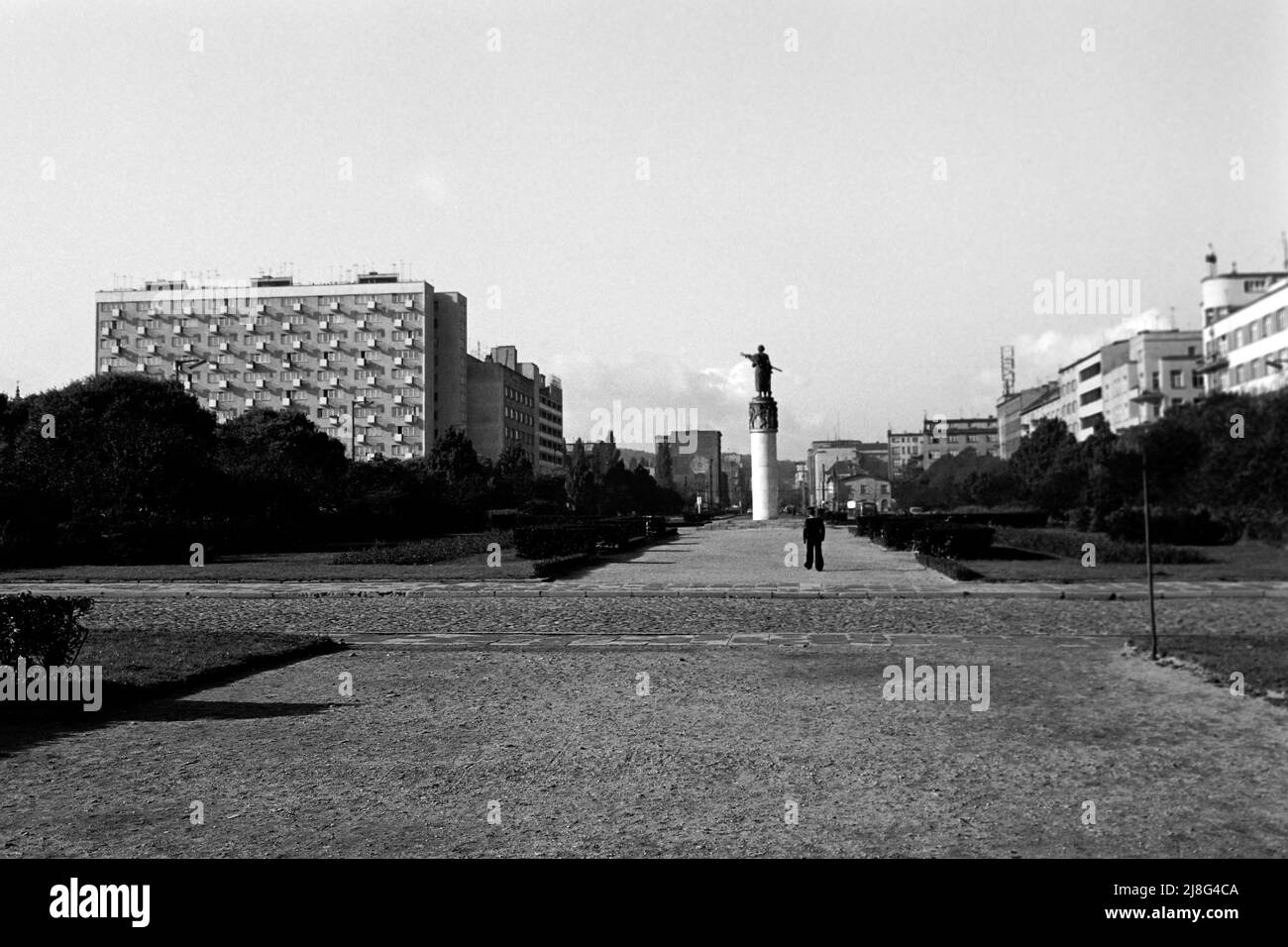 Menschen und Wohnbauten in Gdingen, Woiwodschaft Pommern, 1967. Einwohner und Wohnungen von Gdynia , Woiwodschaft Pommern, 1967. Stockfoto