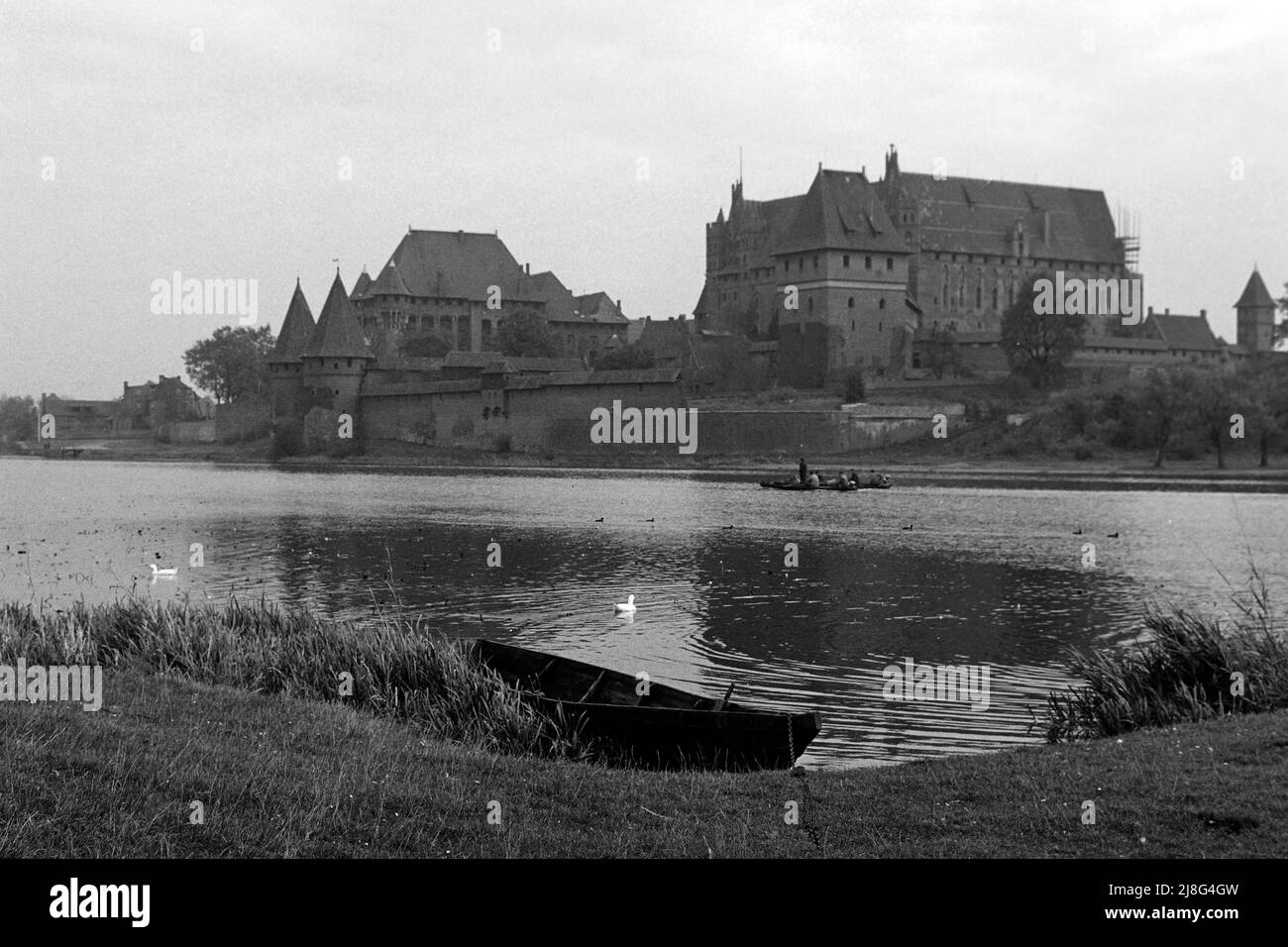 Schloss Marienburg in bei Danzig, Woiwodschaft Pommern, 1967. Schloss Malbork bei Danzig, Pommersche Woiwodschaft, 1967. Stockfoto