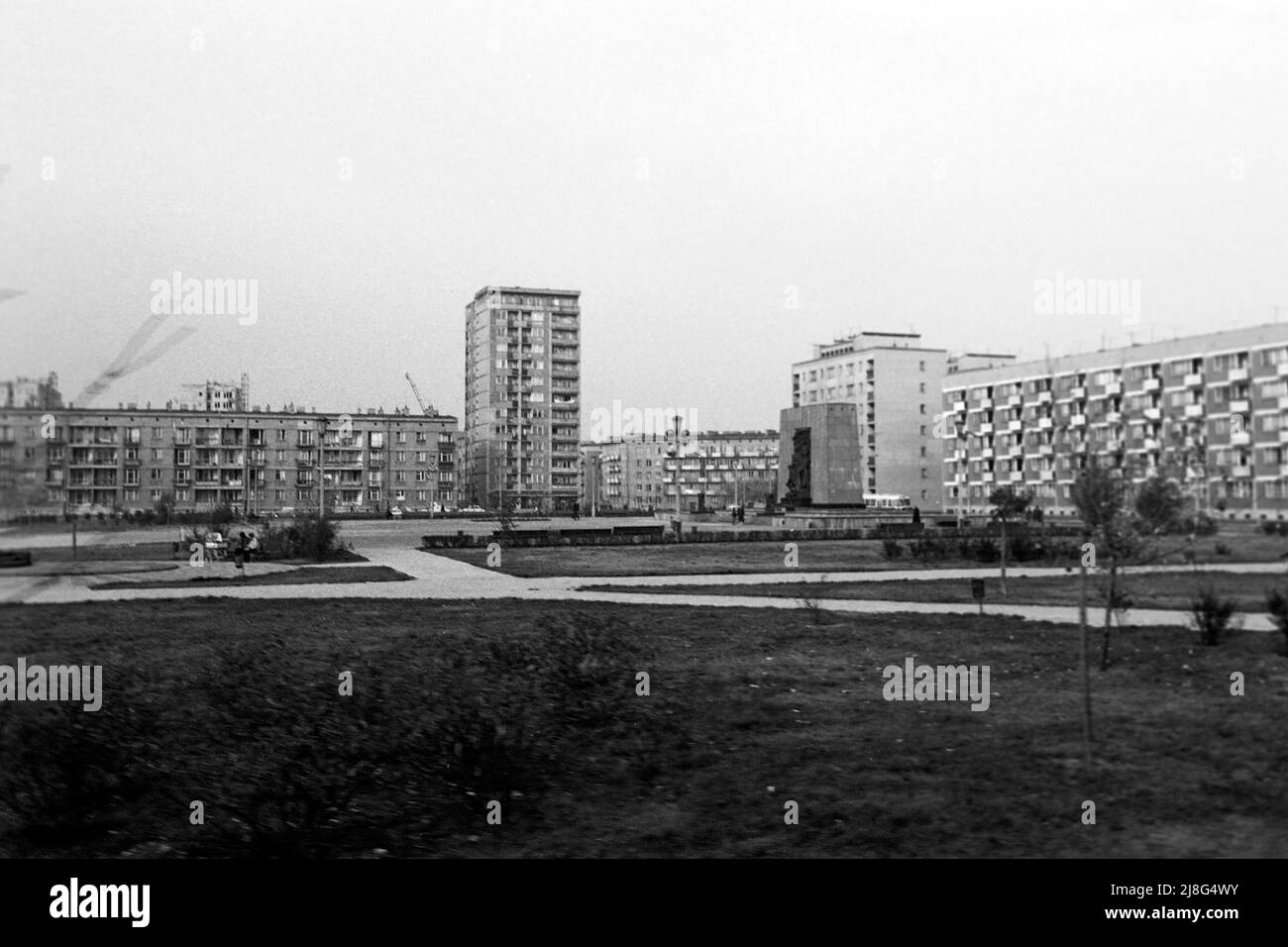 Denkmal für den Kriegsaufstand im Ghetto, Woiwodschaft Masowien, 1967. Denkmal des Aufstands des Warschauer Ghettos, Vovoidschiff Masowia, 1967. Stockfoto