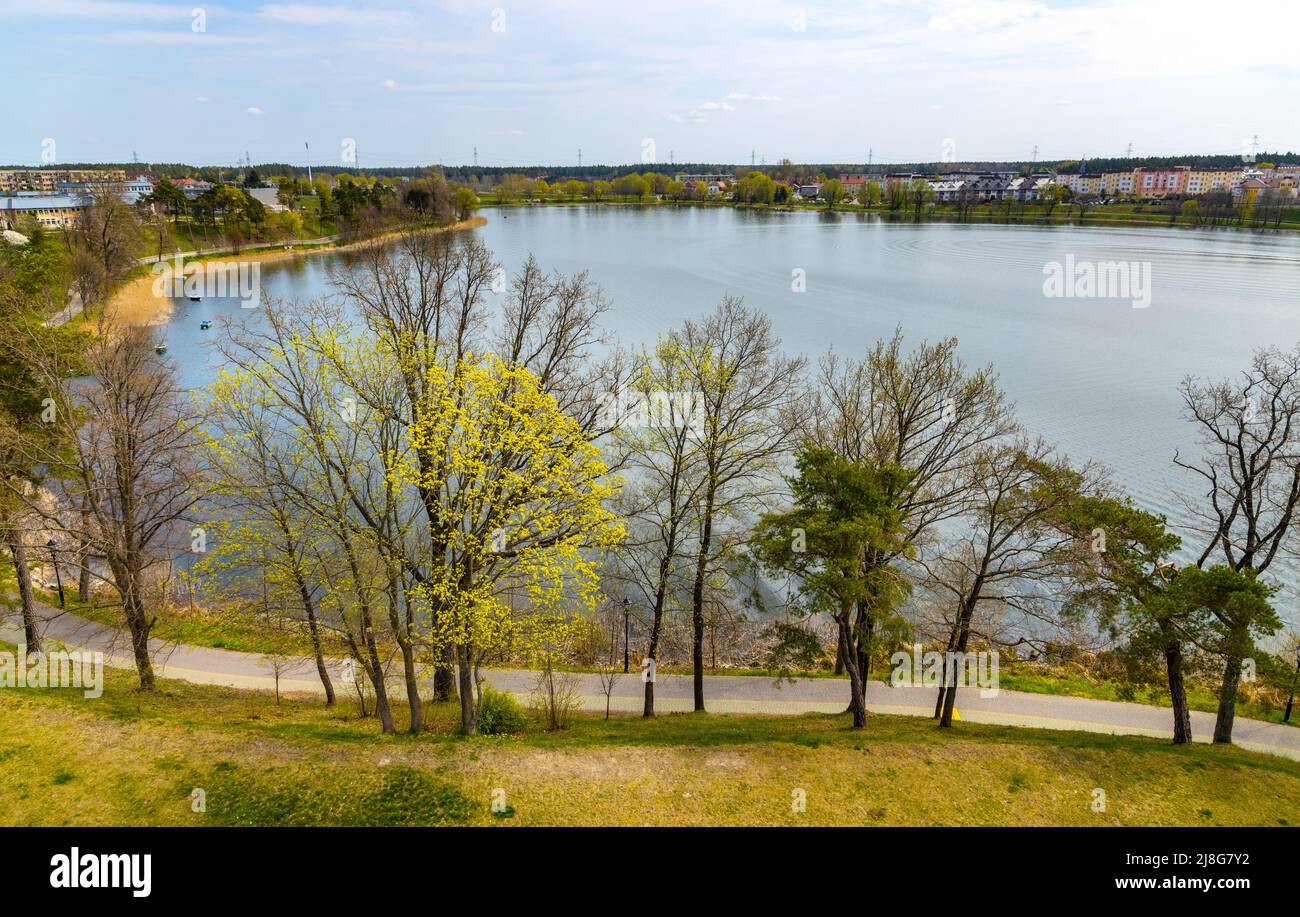 Elk, Polen 1. Mai 2022 PanoramaLuftaufnahme der Seenstraße von