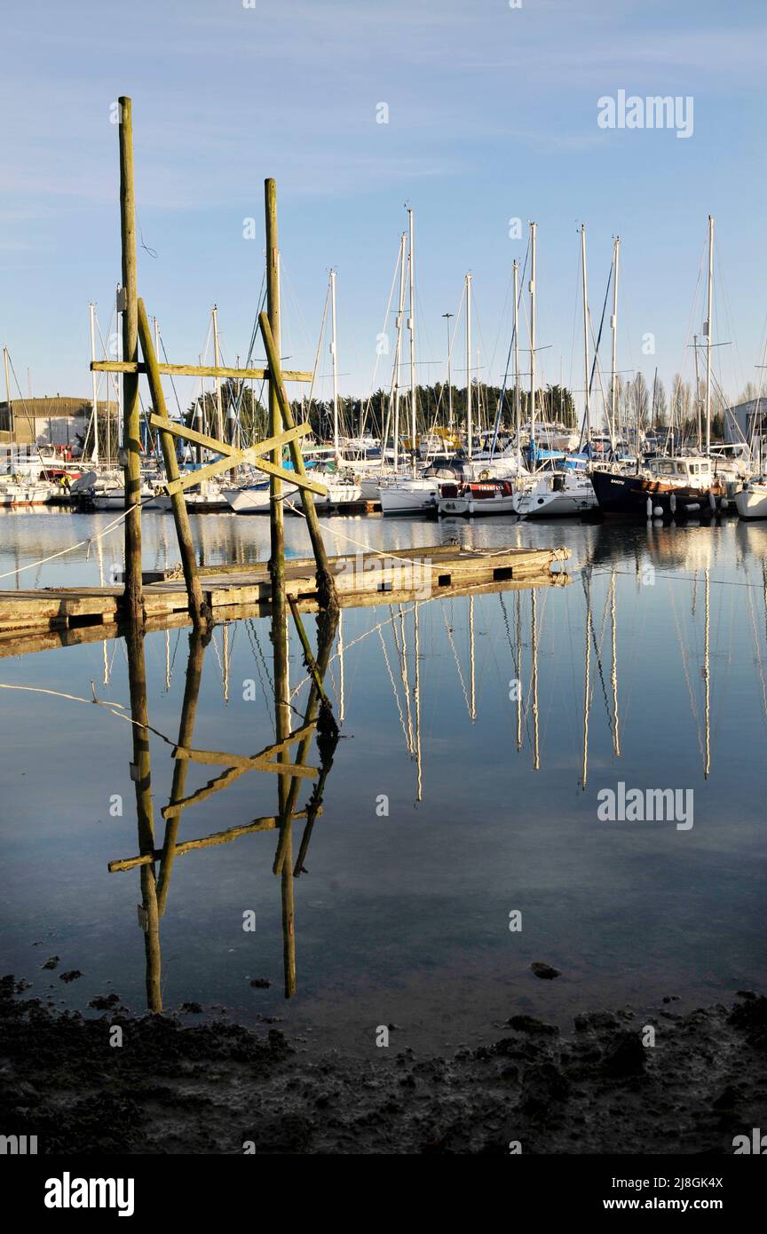 Boote festgemacht lowestoft Crousing Club Lake Lothing oulton Braod suffolk Stockfoto