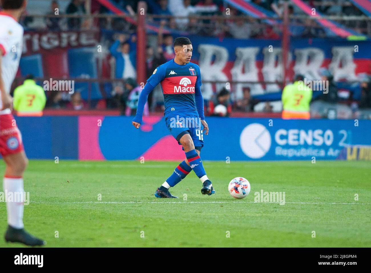 Buenos Aires, Argentinien. 15.. Mai 2022. Ezequiel Fernandez von Tigre in Aktion gesehen während eines Halbfinalmatches der Copa De la Liga 2022 zwischen Tigre und Argentinos Juniors im Tomas Adolfo Duco Stadion.Endstand: Tigre 3:1 Argentinos Juniors Credit: SOPA Images Limited/Alamy Live News Stockfoto