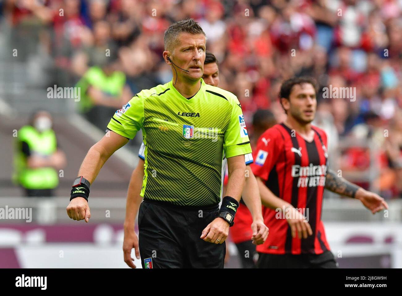 Mailand, Italien. 15.. Mai 2022. Schiedsrichter Daniele Orsato sah in der Serie Ein Spiel zwischen AC Mailand und Atalanta in San Siro in Mailand. (Foto: Gonzales Photo/Alamy Live News Stockfoto