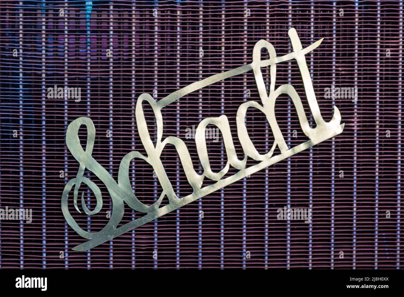 Schacht Highwheeler amerikanisches Auto-Abzeichen 1902 Stockfoto