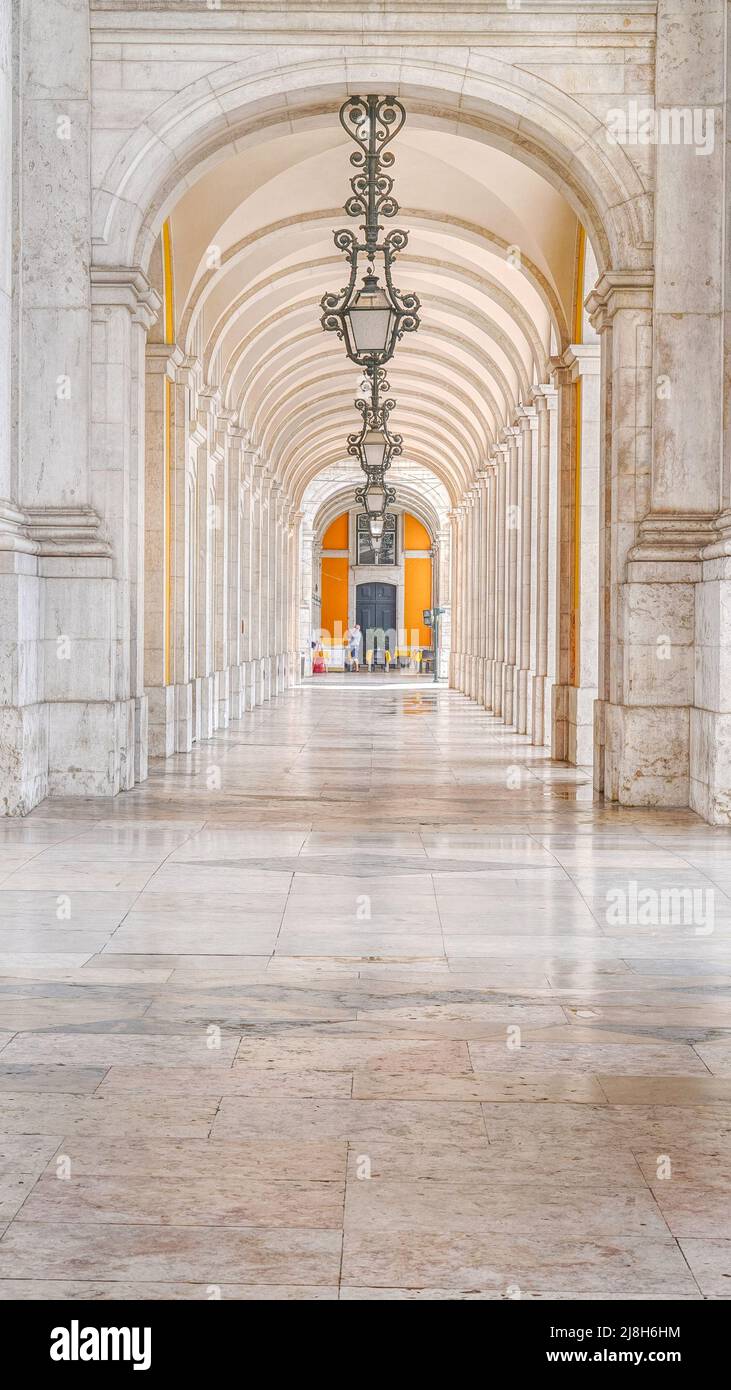 Die wichtigste der Hauptstadt Portugals. Yhe Commerce Square, Lissabon. Stockfoto