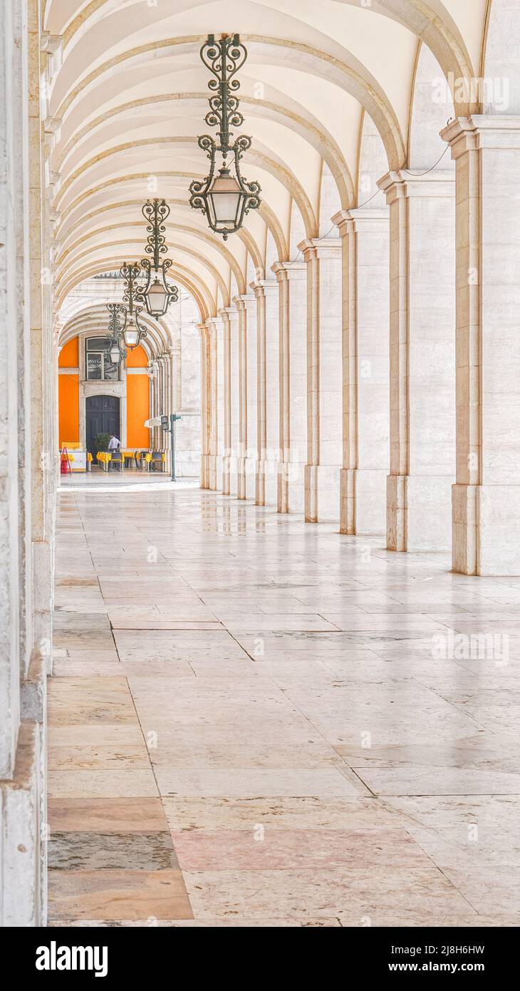 Die wichtigste der Hauptstadt Portugals. Yhe Commerce Square, Lissabon. Stockfoto