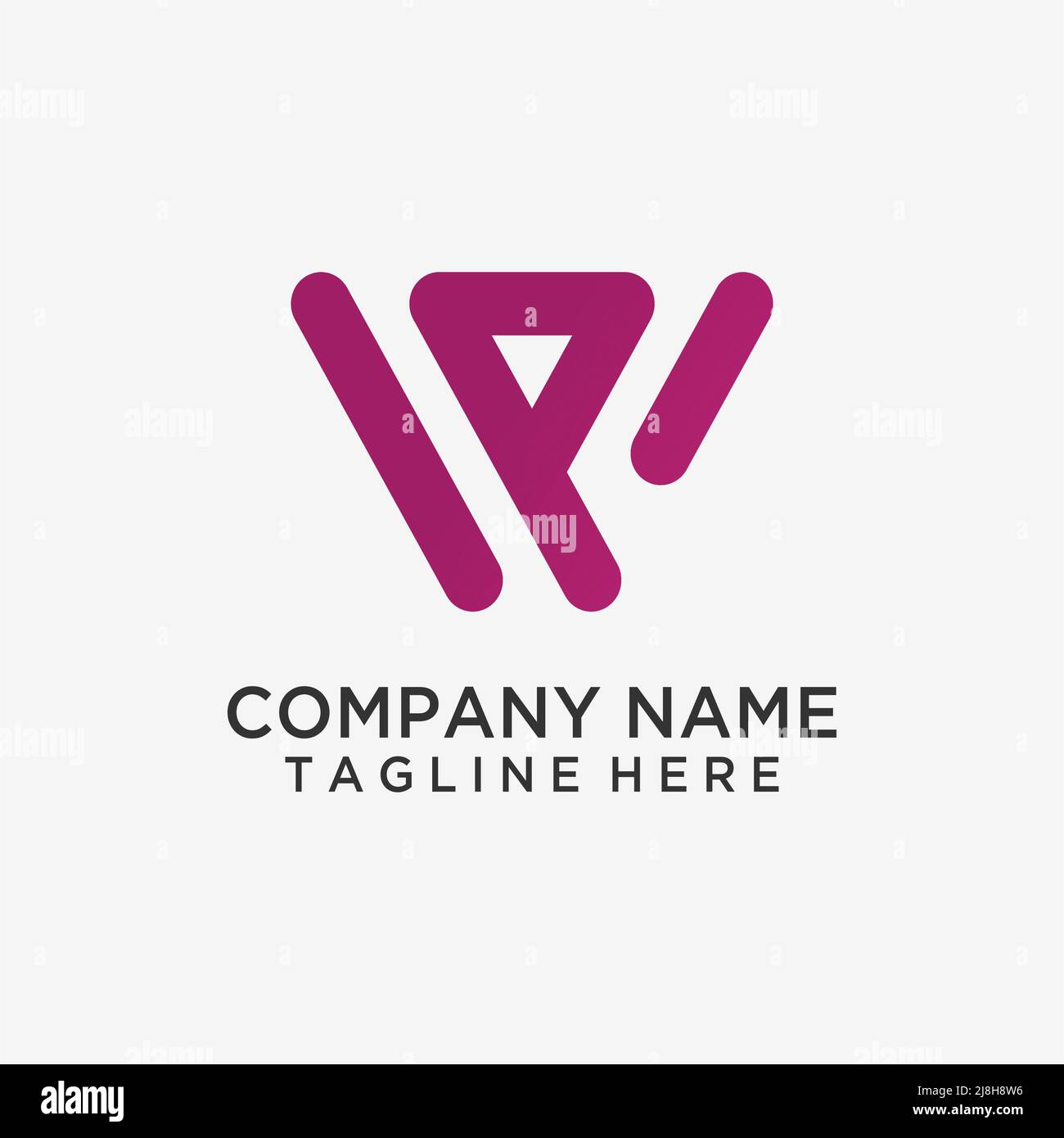 Design mit WP-Logo im Buchstaben Stock Vektor
