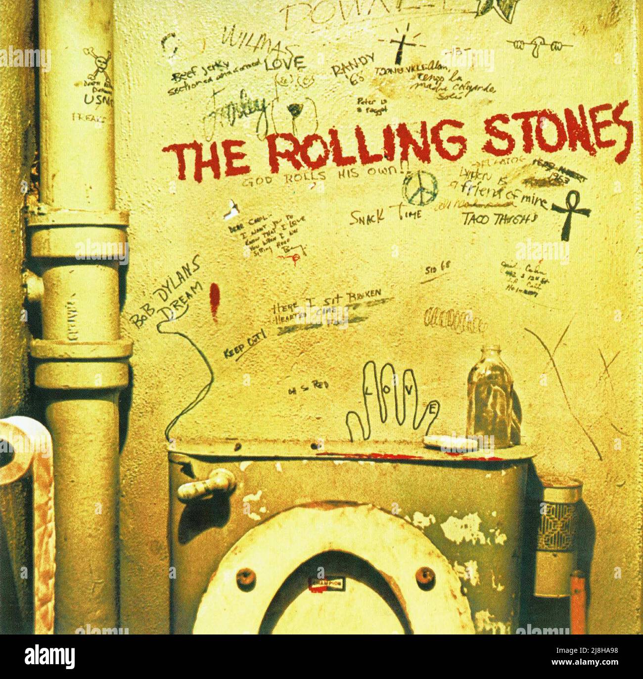 Scan des CD-Cover von „Beggars Banquet“ von den Rolling Stones, einer britischen Rockmusikgruppe. Es wurde 1968 veröffentlicht Stockfoto