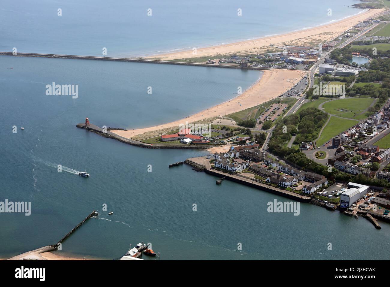Luftaufnahme von South Shields, Tyne & Wear Stockfoto